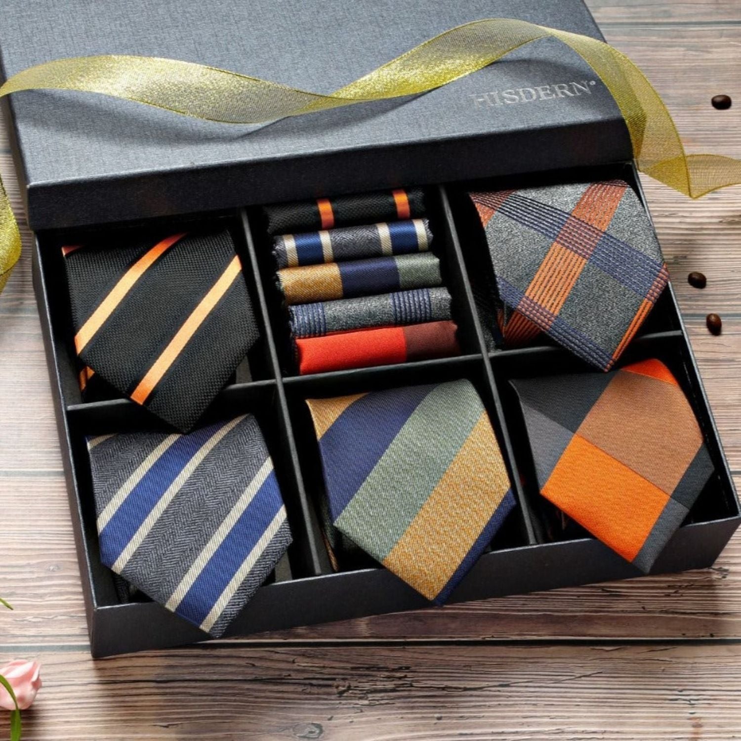 Hi-Tie Overhemd voor heren, Rood Goud, M Hi-Tie Overhemd voor heren, Rood Goud, M