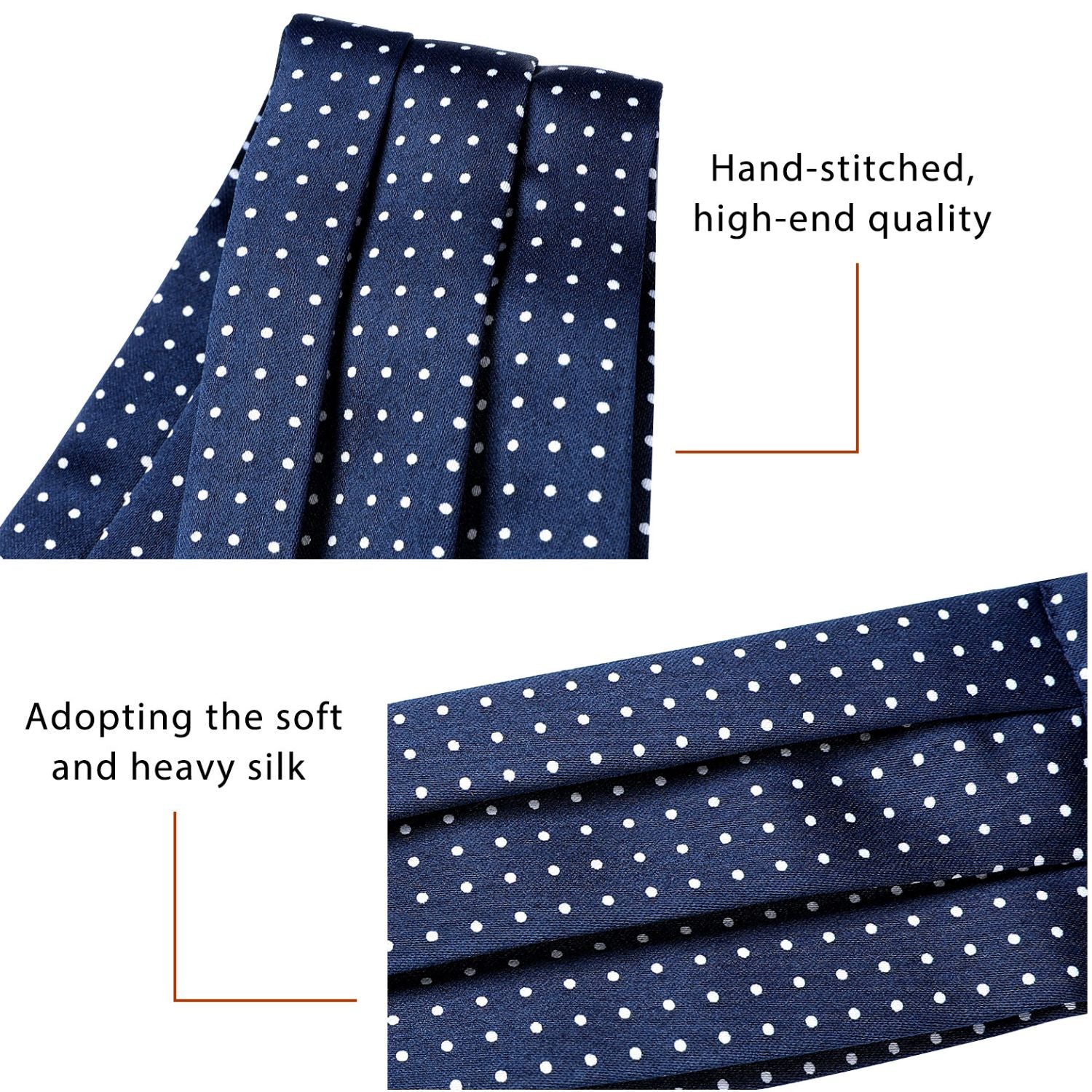 Polka Dot Ascot Cravat Scarf - B-BLUE POLKA DOT03 - Hisdern