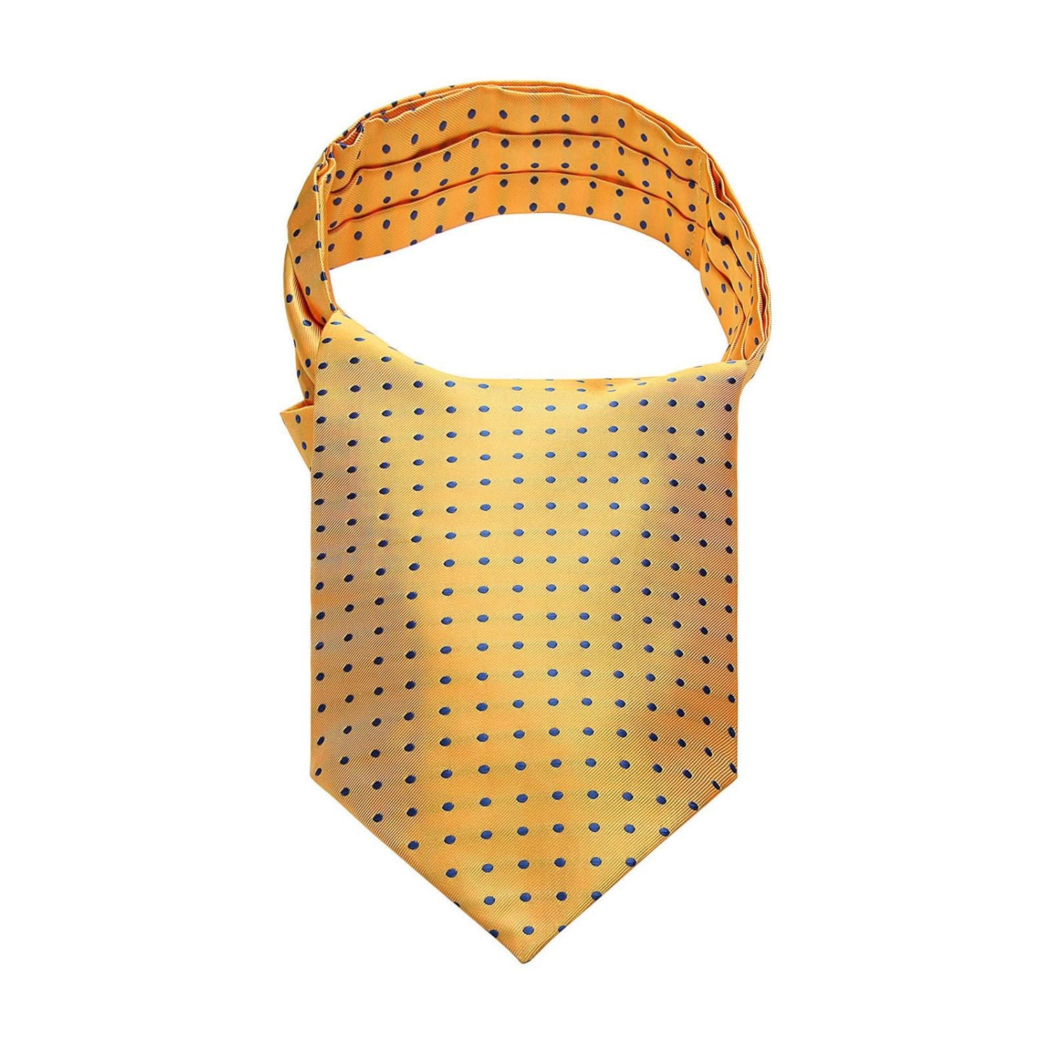Polka Dot Ascot Cravat Scarf - YELLOW/BLUE