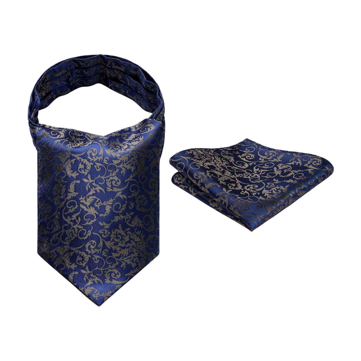 Set Cravatta Ascot E Fazzoletto Uomo - Stile Paisley Elegante Per Matrimoni E Occasioni Formali