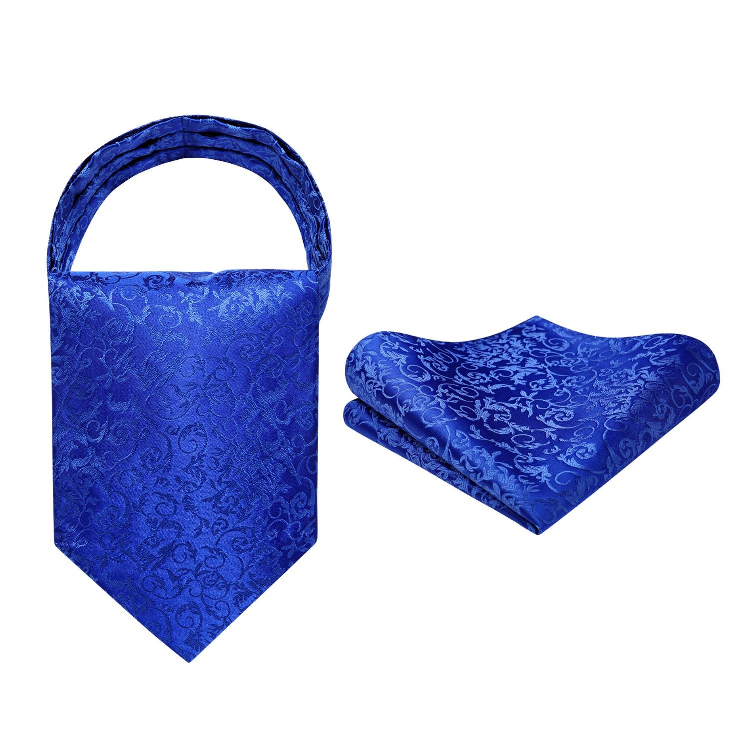 Floral Ascot Handkerchief Set - A-02 ROYAL BLUE