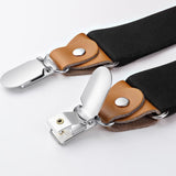 Y-shaped Adjustable Suspender with 4 Clips - 10 BLACK