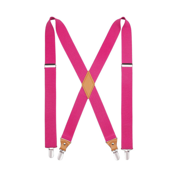 1.4 inch Adjustable Suspender with 4 Clips - A8-HOT PINK