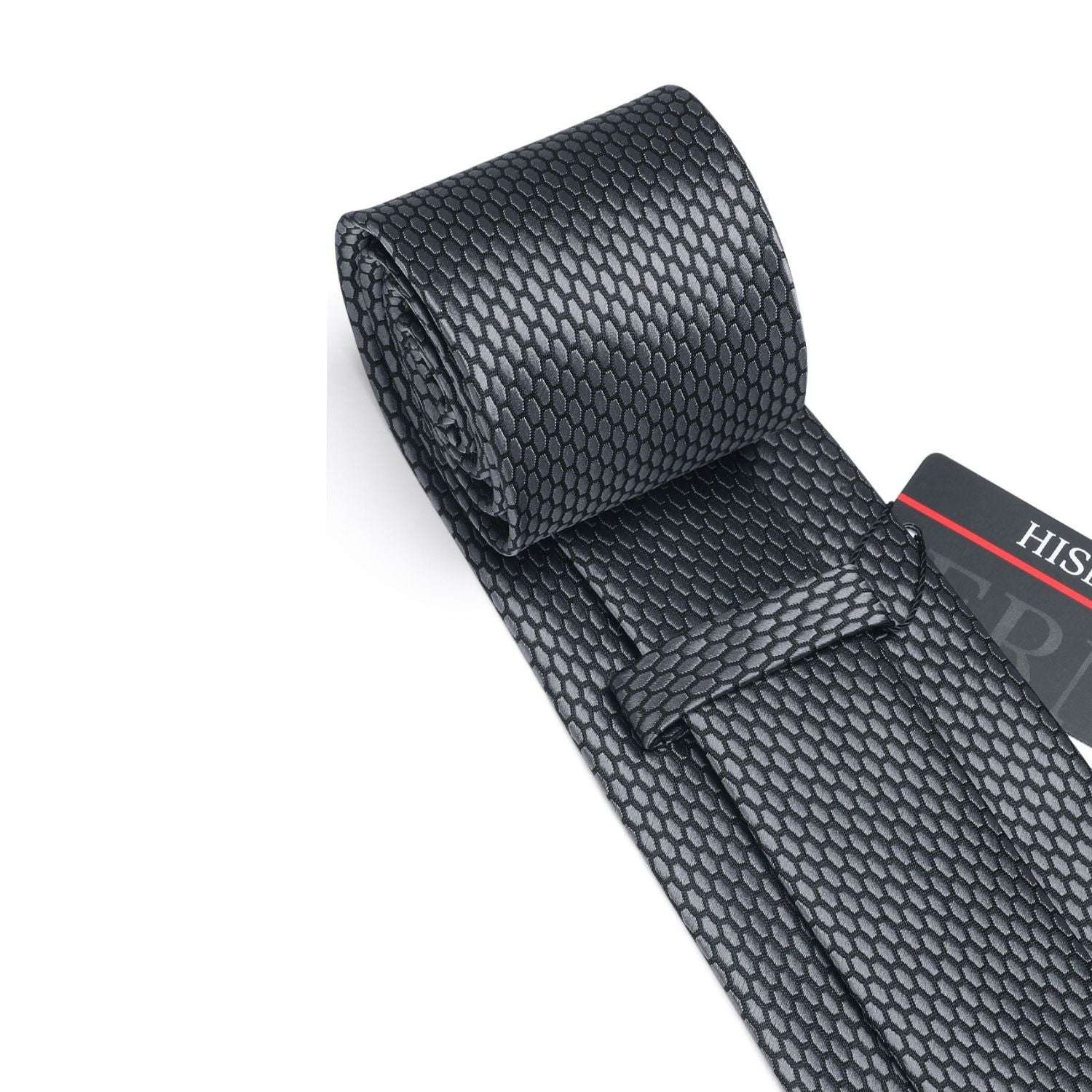Men's Plaid Tie Handkerchief Set - A-GRAY