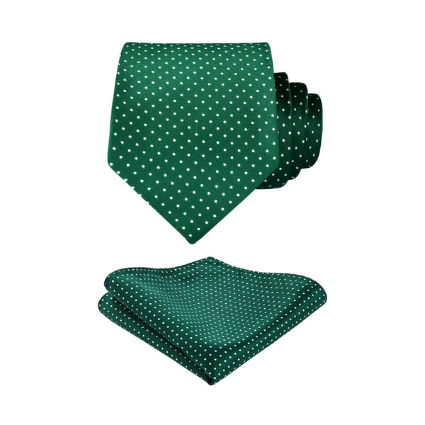 Polka Dot Ties Handkerchief Set - A-GREEN/WHITE