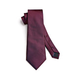 Houndstooth Tie Handkerchief Set - A4 LIGHT BURGUNDY