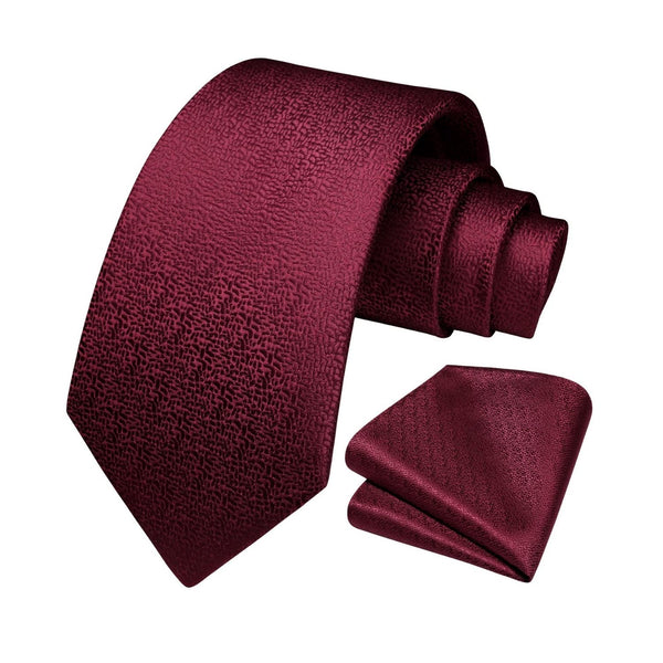 Houndstooth Tie Handkerchief Set - A3 BURGUNDY