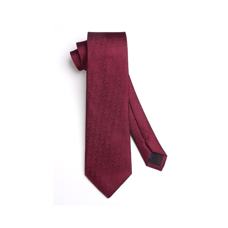 Houndstooth Tie Handkerchief Set - A3 BURGUNDY