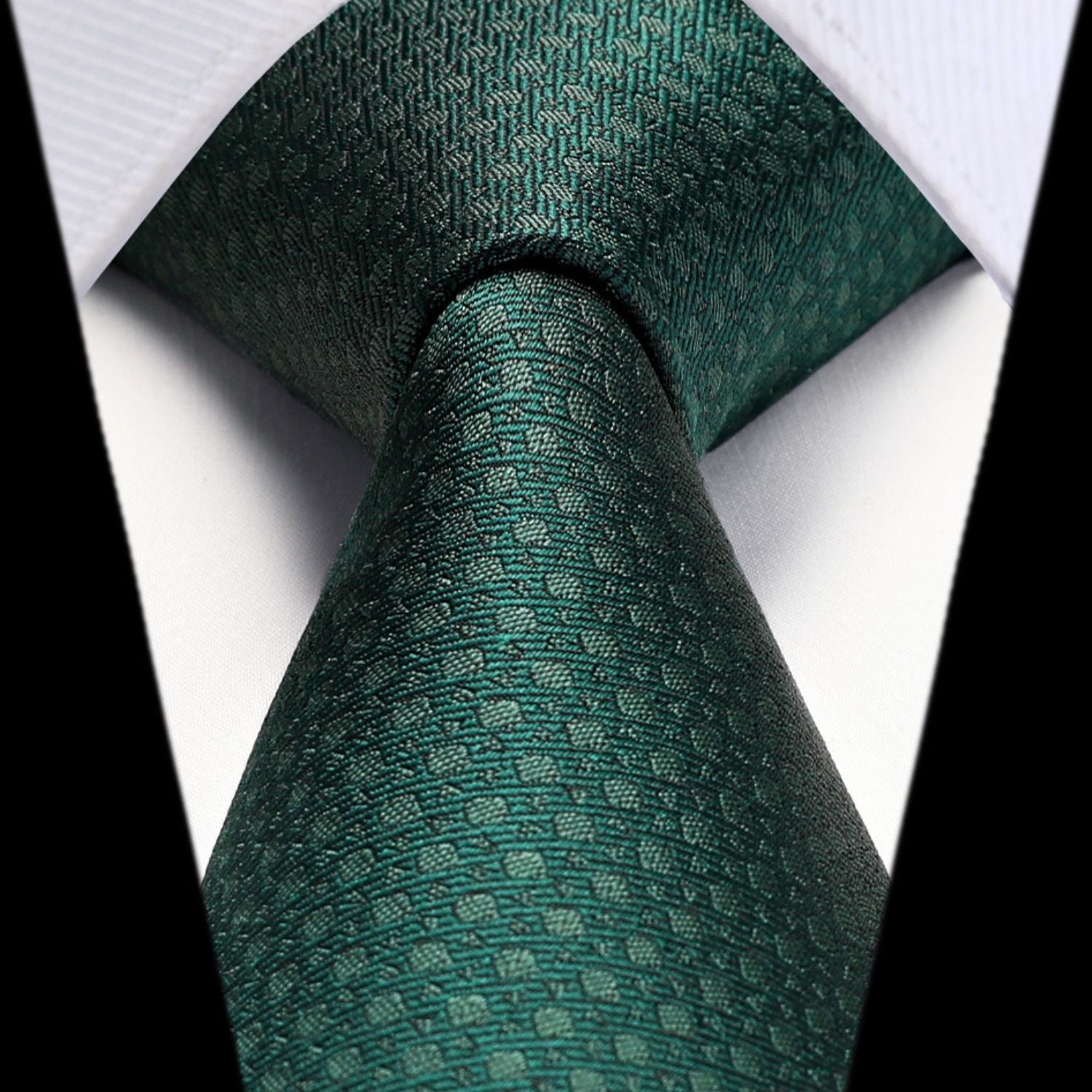 Hisdern Emerald Green Houndstooth Business Tie Set