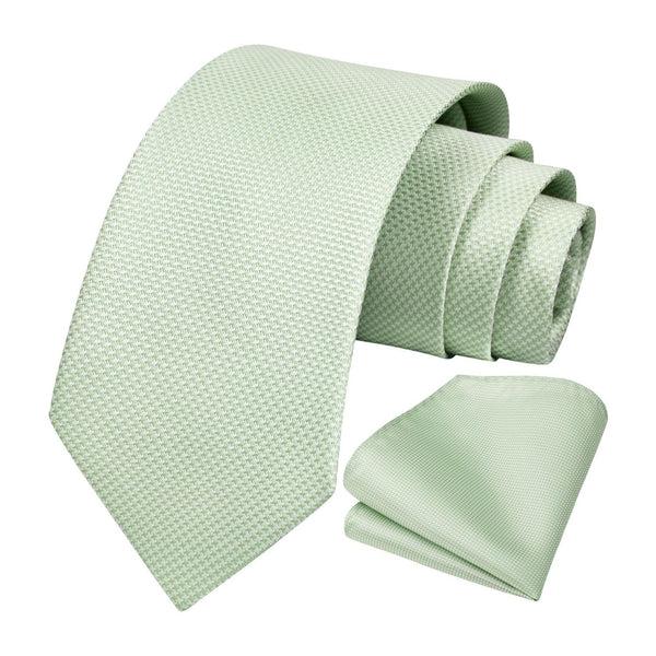 Houndstooth Tie Handkerchief Set - E-01 SAGE GREEN