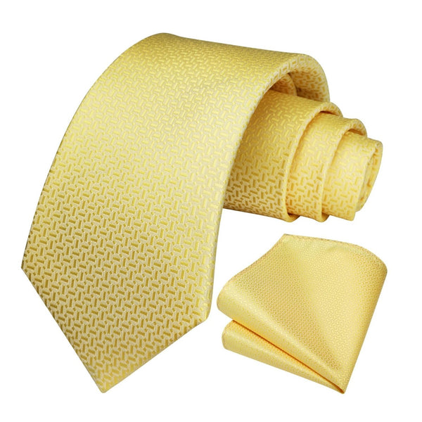 Houndstooth Tie Handkerchief Set - E1-champagne
