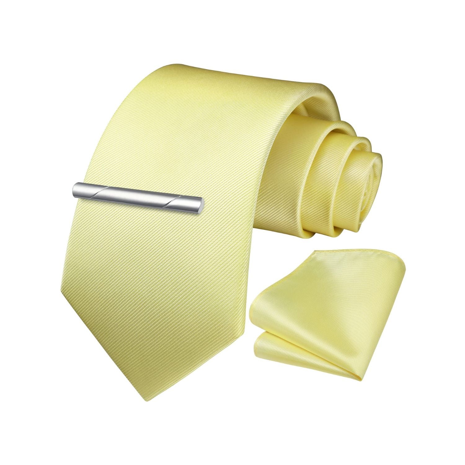 Hisdern Yellow Striped Wedding Accessories Set With Clip