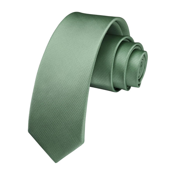Solid 2.4' Skinny Formal Tie - C2-SAGE GREEN 2