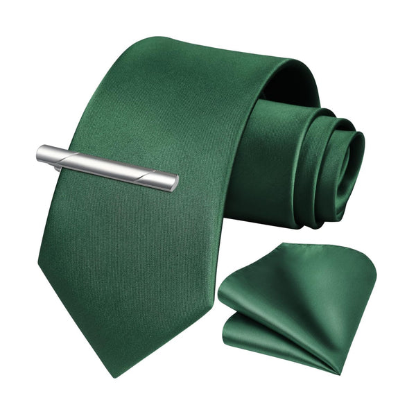 Solid Tie Handkerchief Clip - MATTE GREEN
