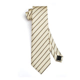 Stripe Tie Handkerchief Set - YELLOW