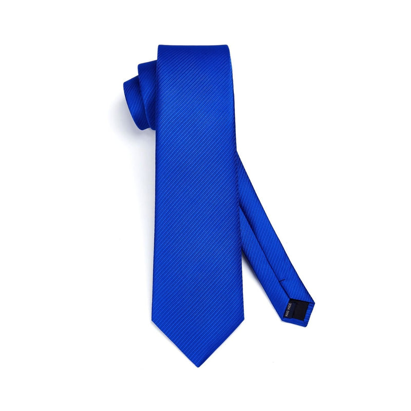 Stripe Tie Handkerchief Set - D4 ROYAL BLUE TWLL