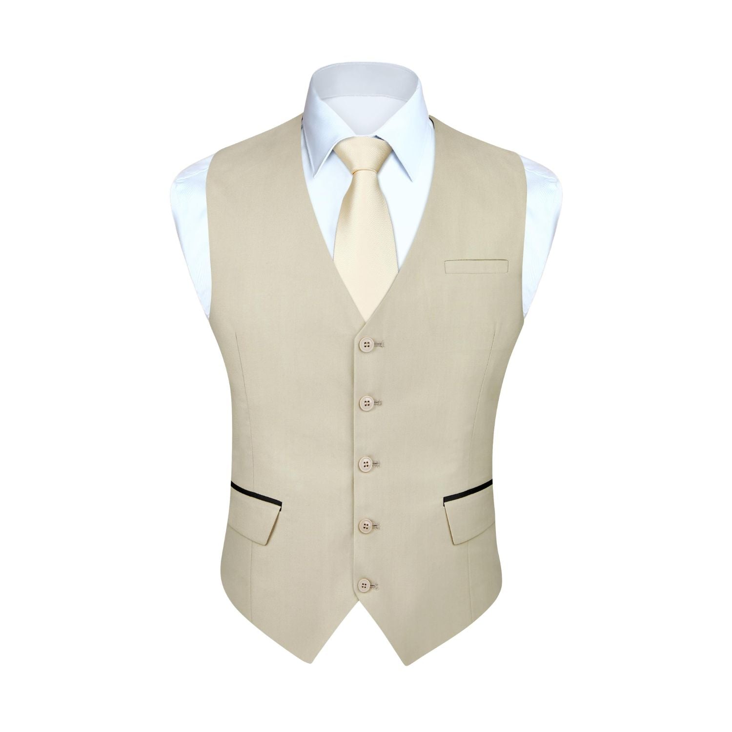 Men's Khaki Beige Light Satin Suit Vest Formal Wear for Wedding 2XL Men's Khaki Beige Light Satin Suit Vest Formal Wear for Wedding 2XL