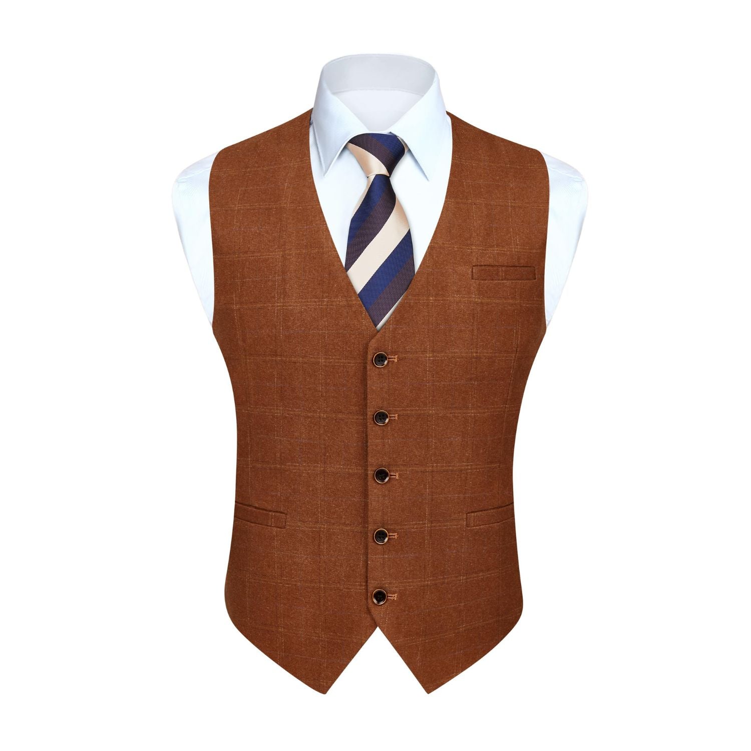 open lace back dress Hisdern Men's Orange Plaid Wedding Vest for Skinny Guys Xs