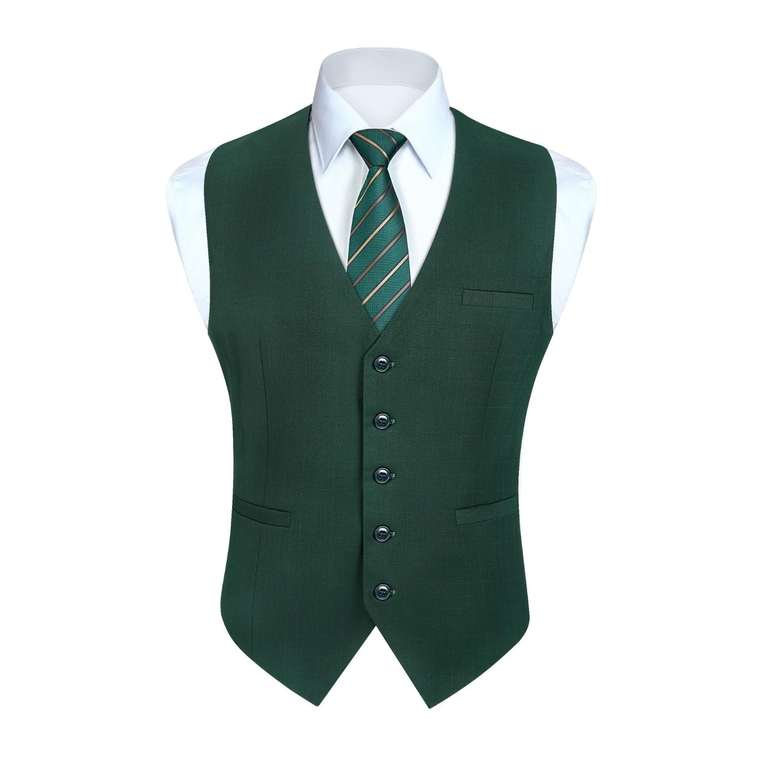 ISDERN Formeel bruiloftsfeestvest voor heren, katoenen effen kleur vest, Kaki, 4XL ISDERN Formeel bruiloftsfeestvest voor heren, katoenen effen kleur vest, Kaki, 4XL