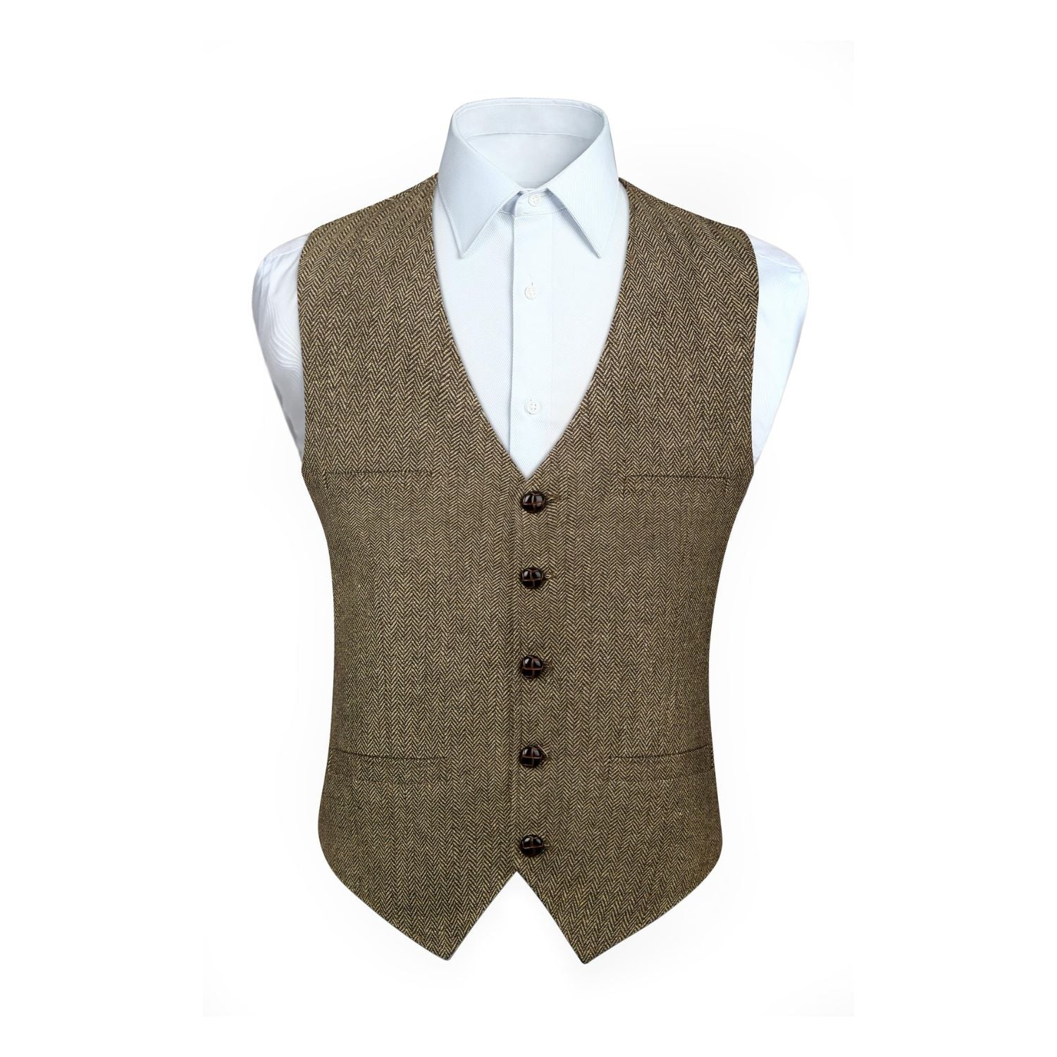 chinese dress ladies FW'24: Long Button-Front Tails Vest in Wool