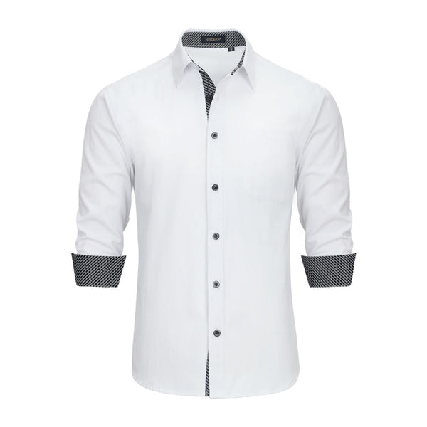 Casual Formal Shirt with Pocket - WHITE