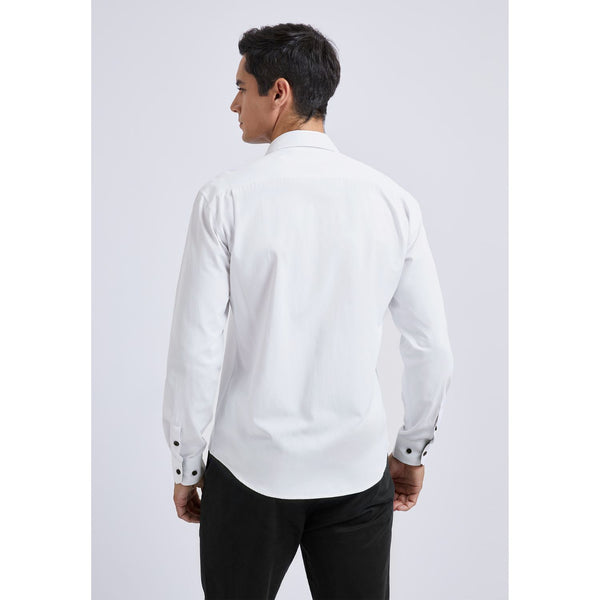 Casual Formal Shirt with Pocket - WHITE