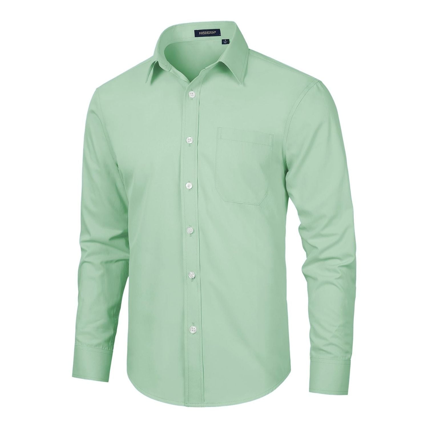 Hisdern Sage Green Cloud Stretch Dress Shirt for Corporate Workwear M