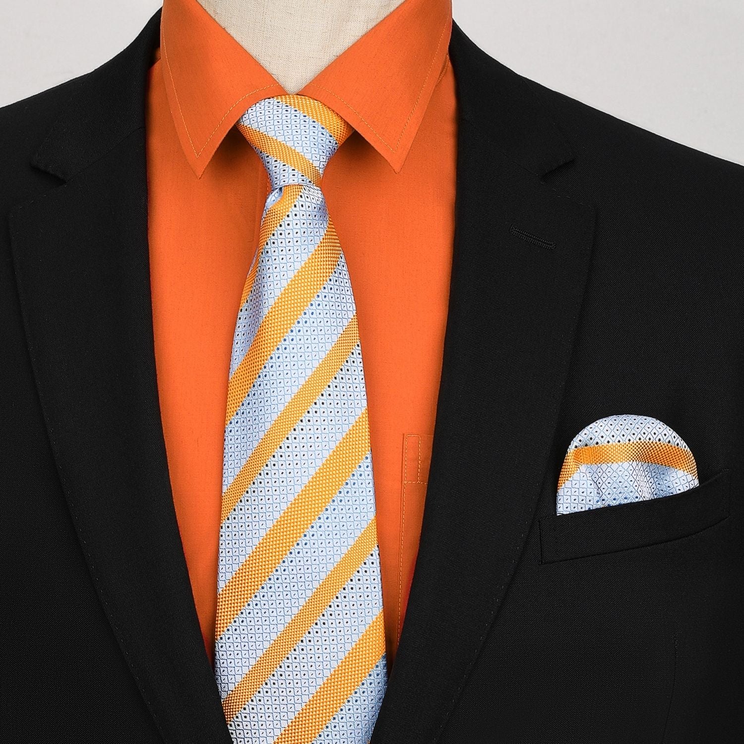 orange tie shirt