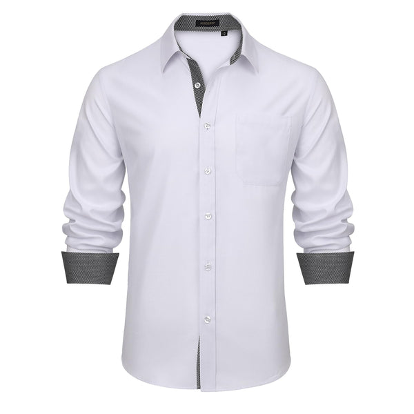 Casual Formal Shirt with Pocket - B2 WHITE