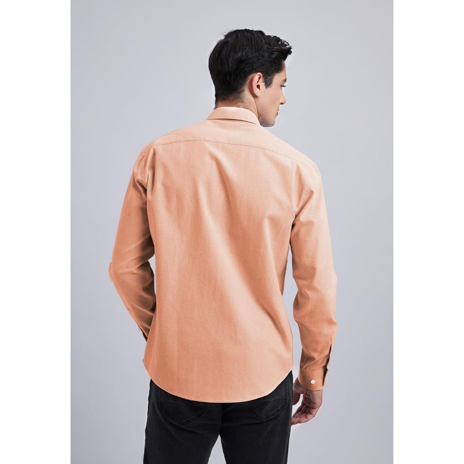 Hisdern Men's Salmon Oxford Shirts with Chest Pocket Date Night