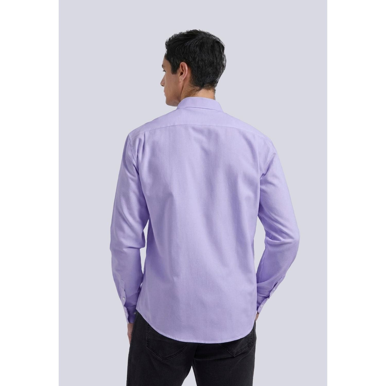 Hisdern Men's Lavender Oxford Shirts with Chest Pocket Formal Office
