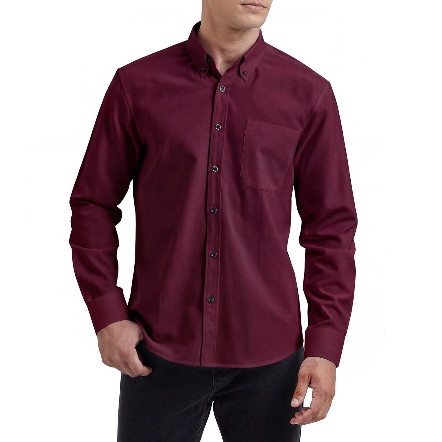 Hisdern Soft-Textured Oxford Dress Shirt