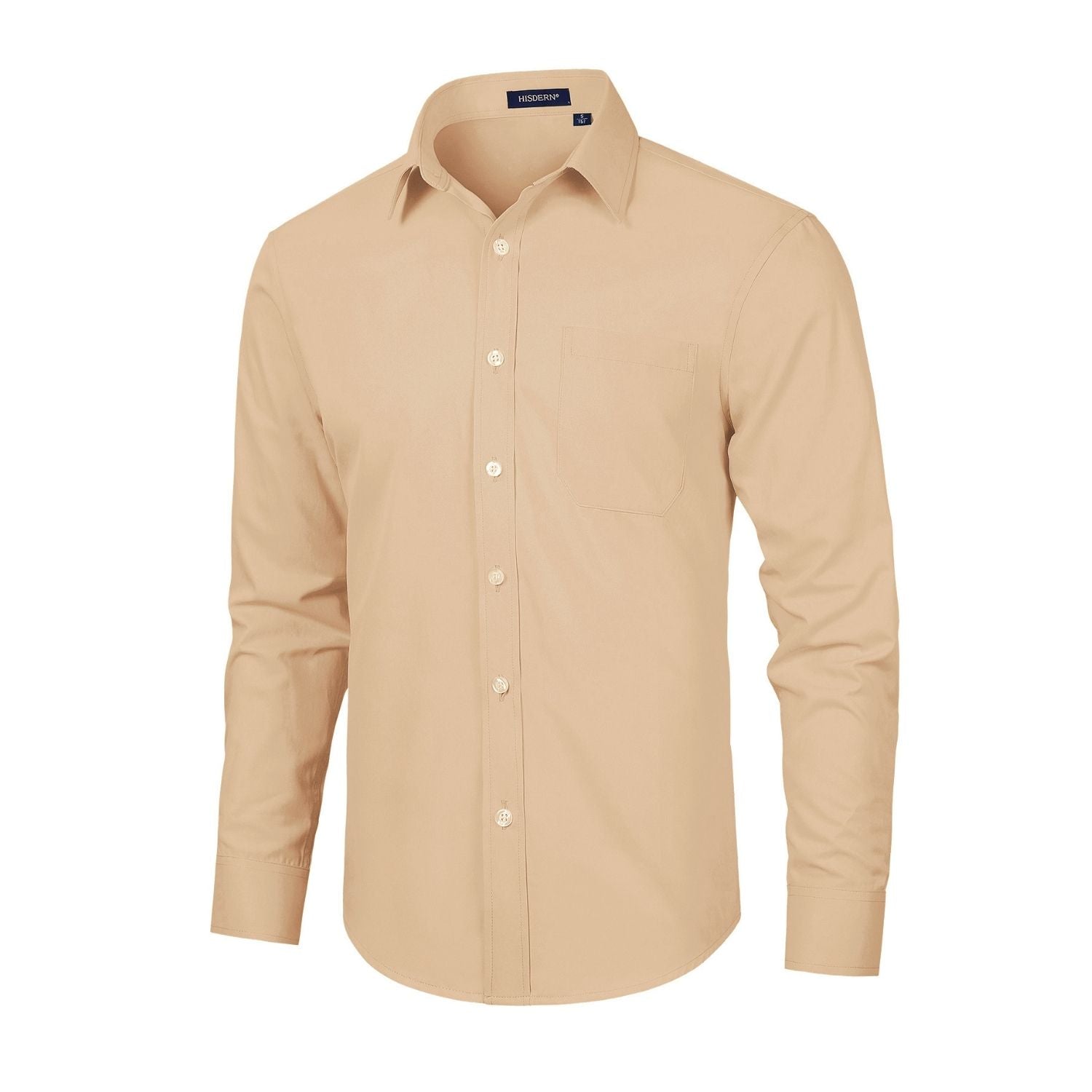 Hisdern Champagne Cloud Stretch Dress Shirt for Corporate Workwear L Hisdern Champagne Cloud Stretch Dress Shirt for Corporate Workwear L