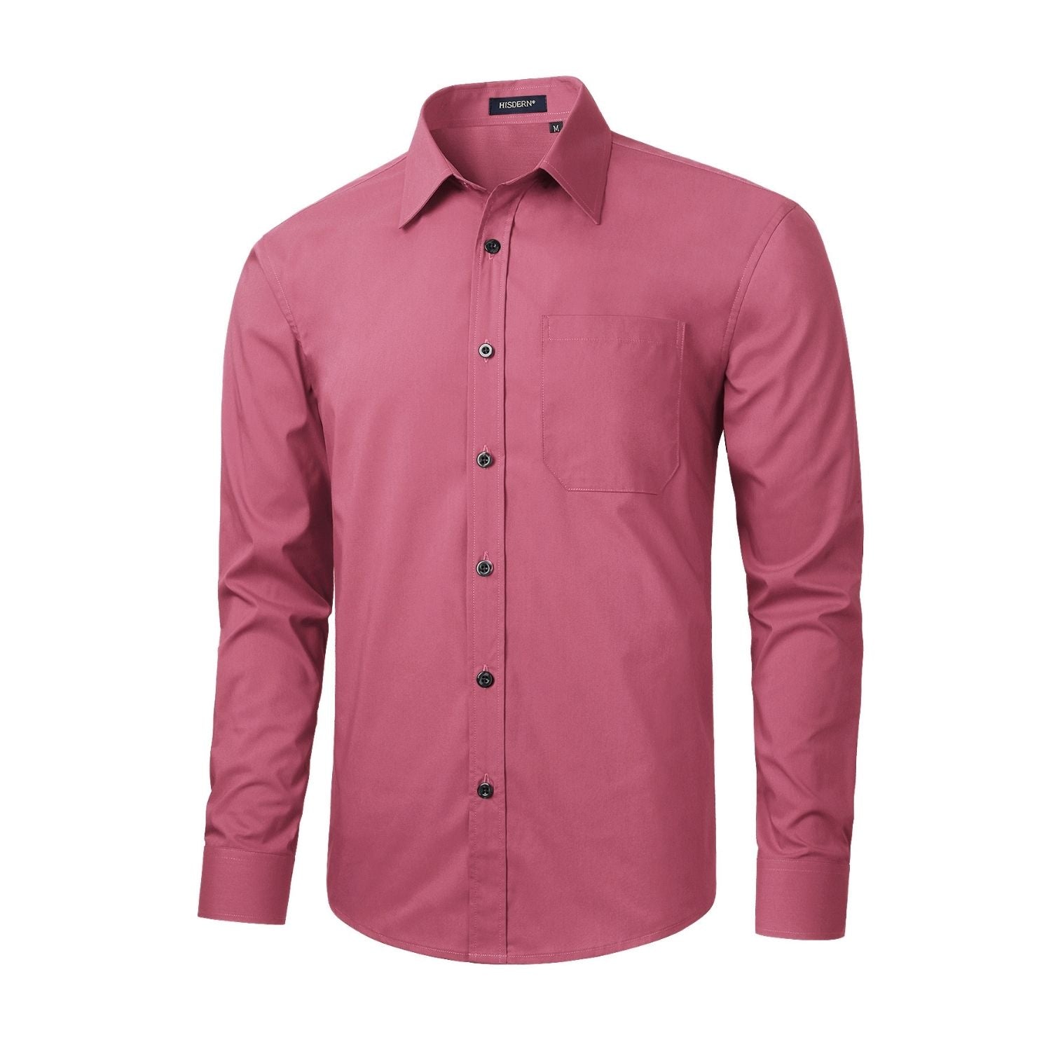 Hisdern Dark Pink Cloud Stretch Dress Shirt for Corporate Workwear S Hisdern Dark Pink Cloud Stretch Dress Shirt for Corporate Workwear S