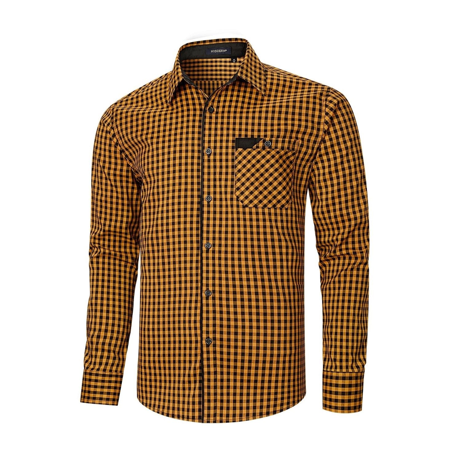 men's yellow gingham dress shirt The Orange Bagley Gingham Dress Shirt Ledbury