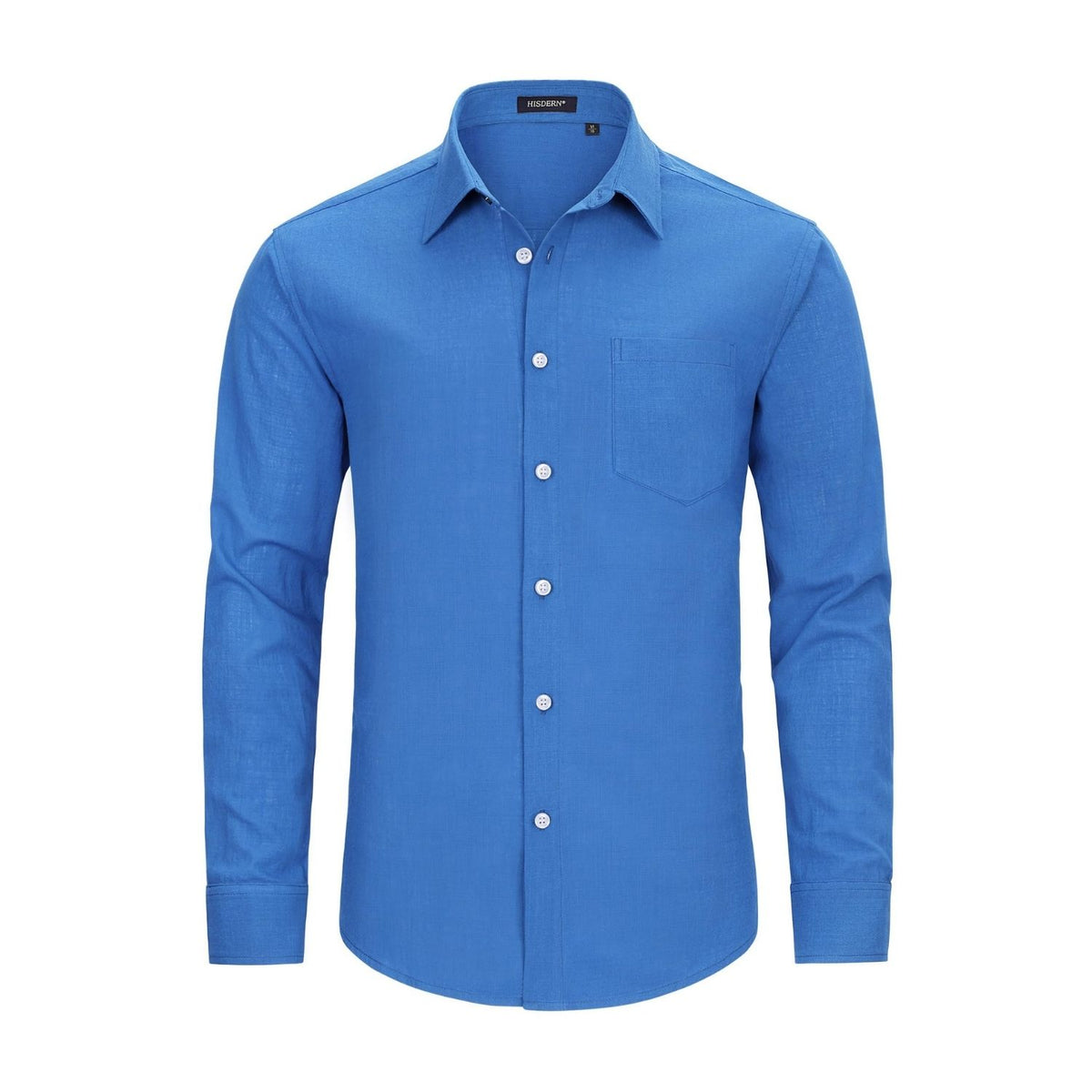 long sleeve dress shirts for hot weather Hisdern Men's Linen Shirt Women's Black Long Sleeve collection: summer favorites Navy Blue Occasion Length:29