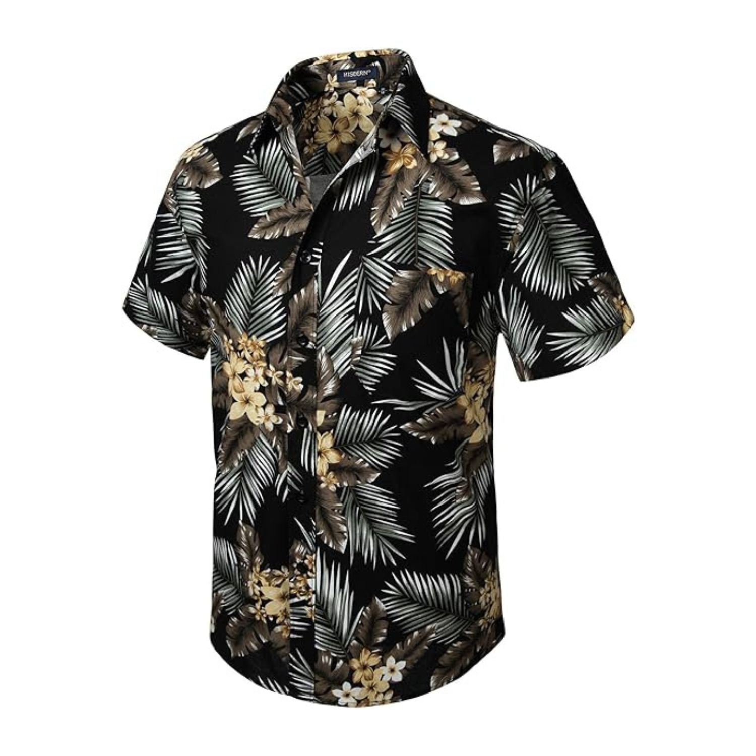 hawaiian dress shirts for men Hisdern HammockSoft Men's Premium Cotton Shirt Black/White / 2XL Navy Blue Satin Mother BEACH_DRESS This shirt is also Size:Child-14