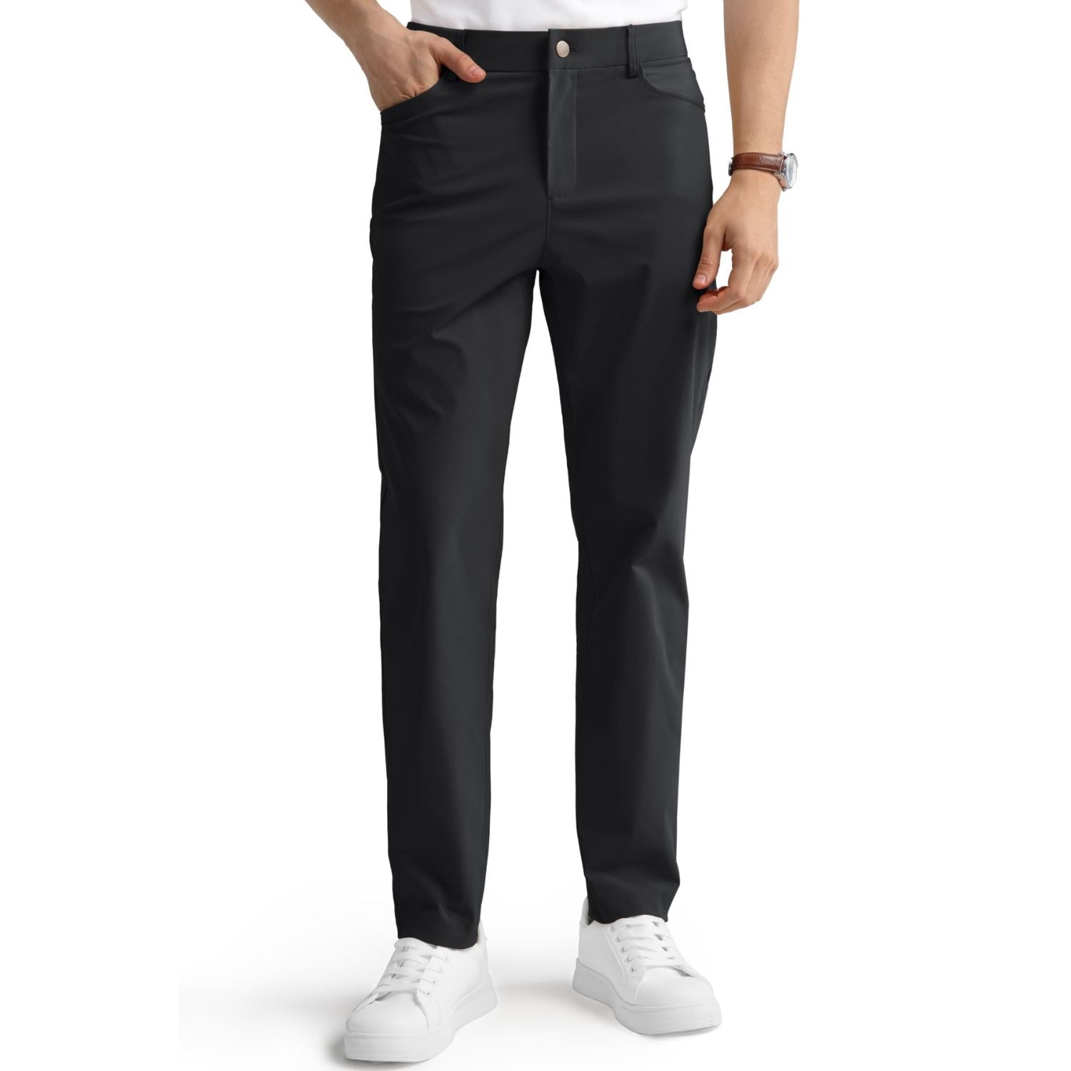 Hisdern Flex 503 Men's Golf Pants Slim Fit Stretch for Business Casual