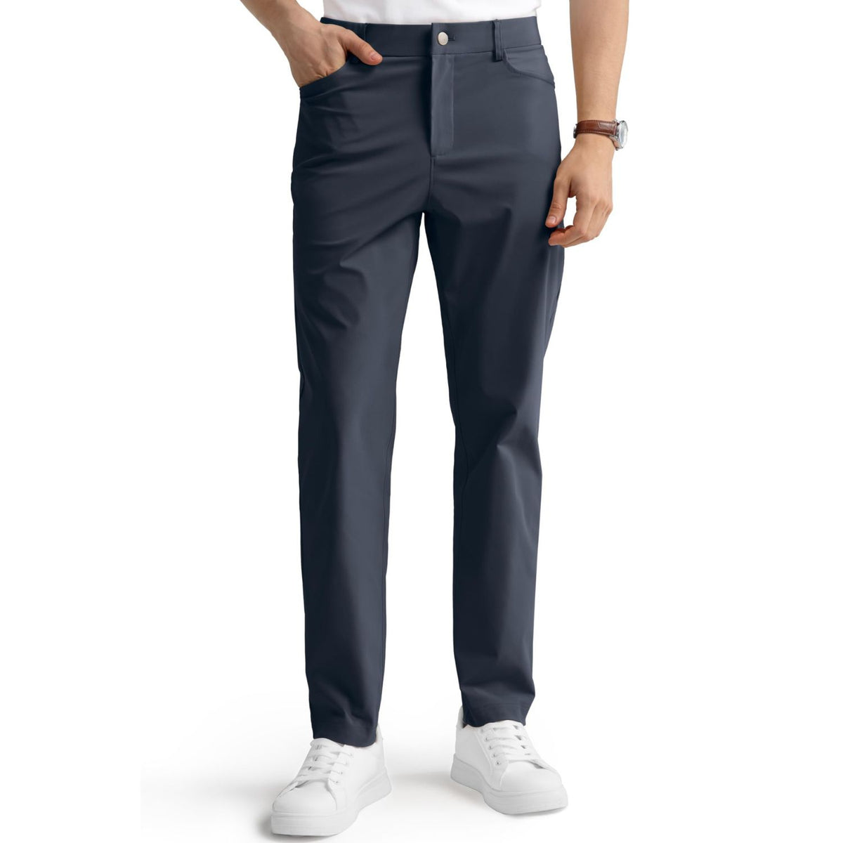 dusty blue dress pants Hisdern Flex 503 Men's Golf Slim Fit Stretch for Business Casual Size:27 27 bride wedding dress with long sleeve Dress Up Birthday Party Blue linen pants these men’s dress pants