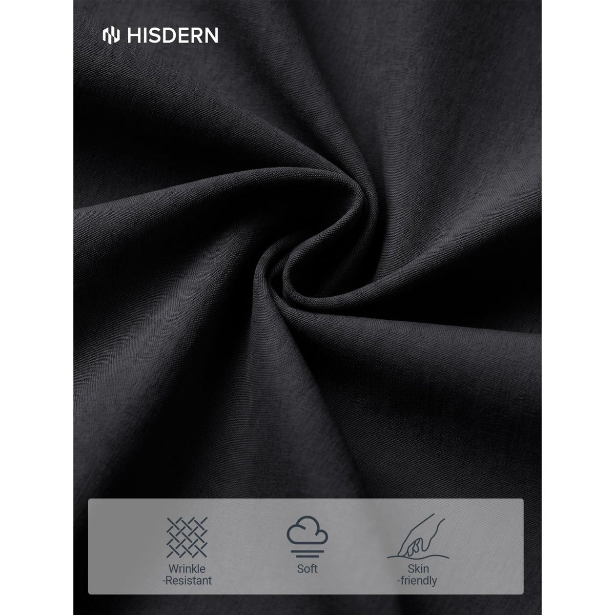 Hisdern Flex 301 Men's Stretch Dress Pants Black Classic Fit Casual Pants for All-Day Comfort