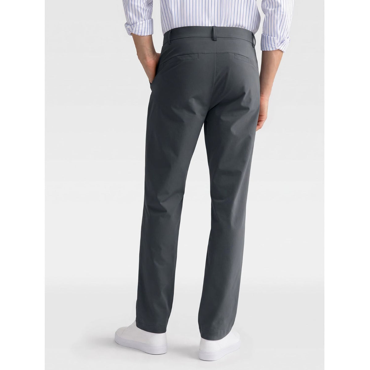 Hisdern Flex 301 Men's Stretch Dress Pants Iron Gray Classic Fit Casual Pants for All-Day Comfort