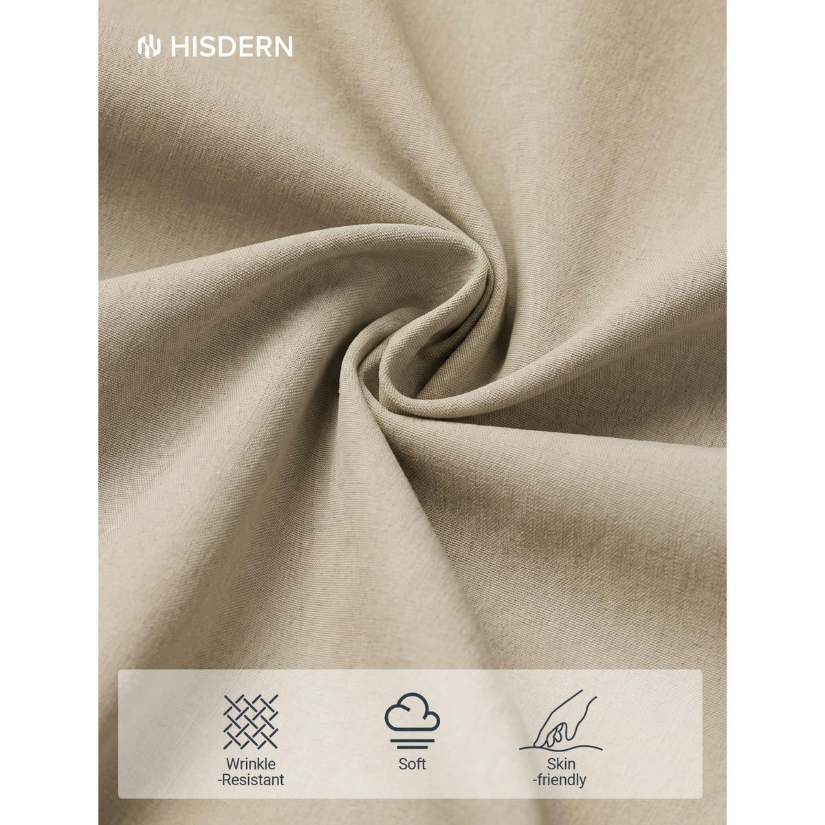 Hisdern Flex 301 Men's Stretch Dress Pants Khaki Classic Fit Casual Pants for All-Day Comfort