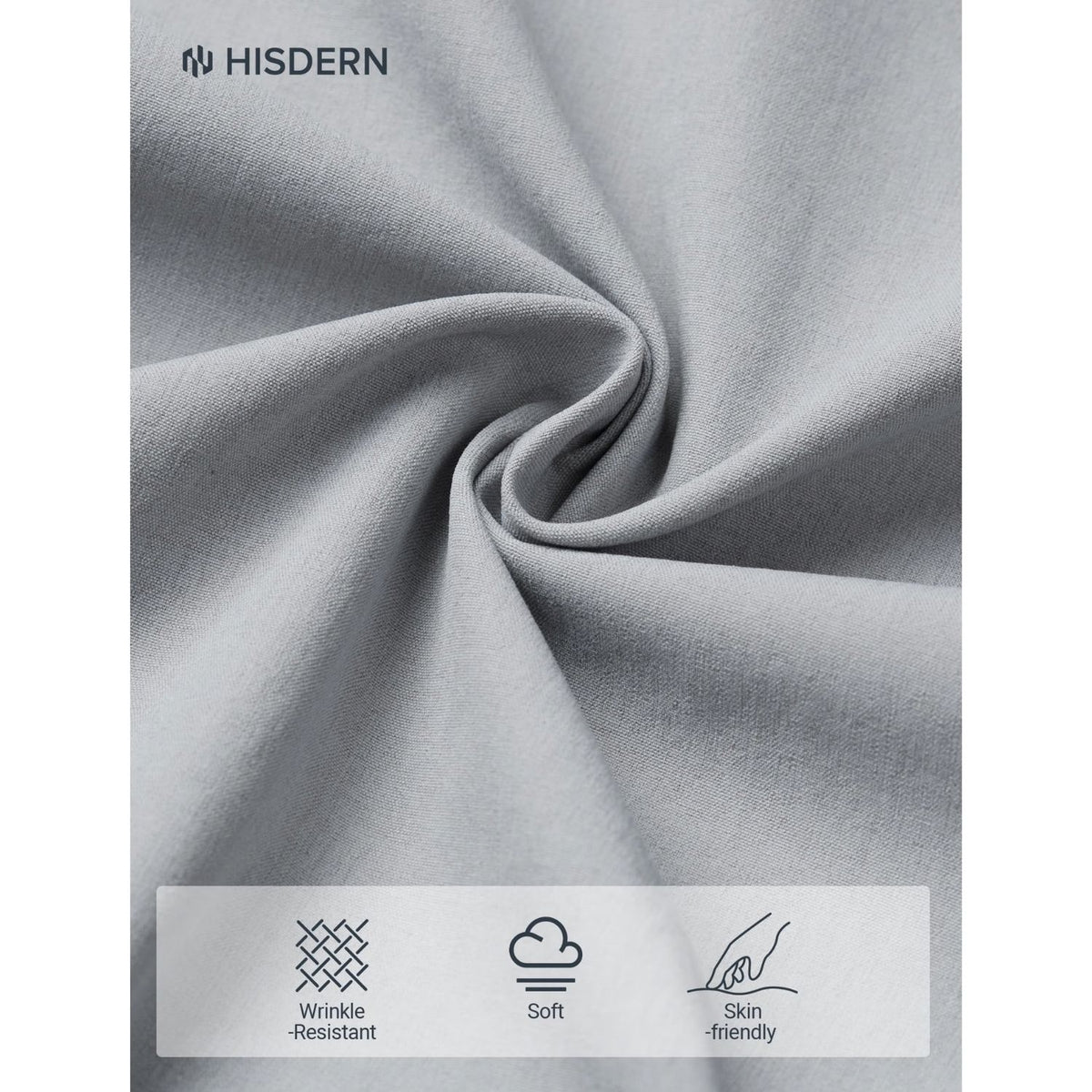 Hisdern Flex 301 Men's Stretch Dress Pants Light Gray Classic Fit Casual Pants for All-Day Comfort