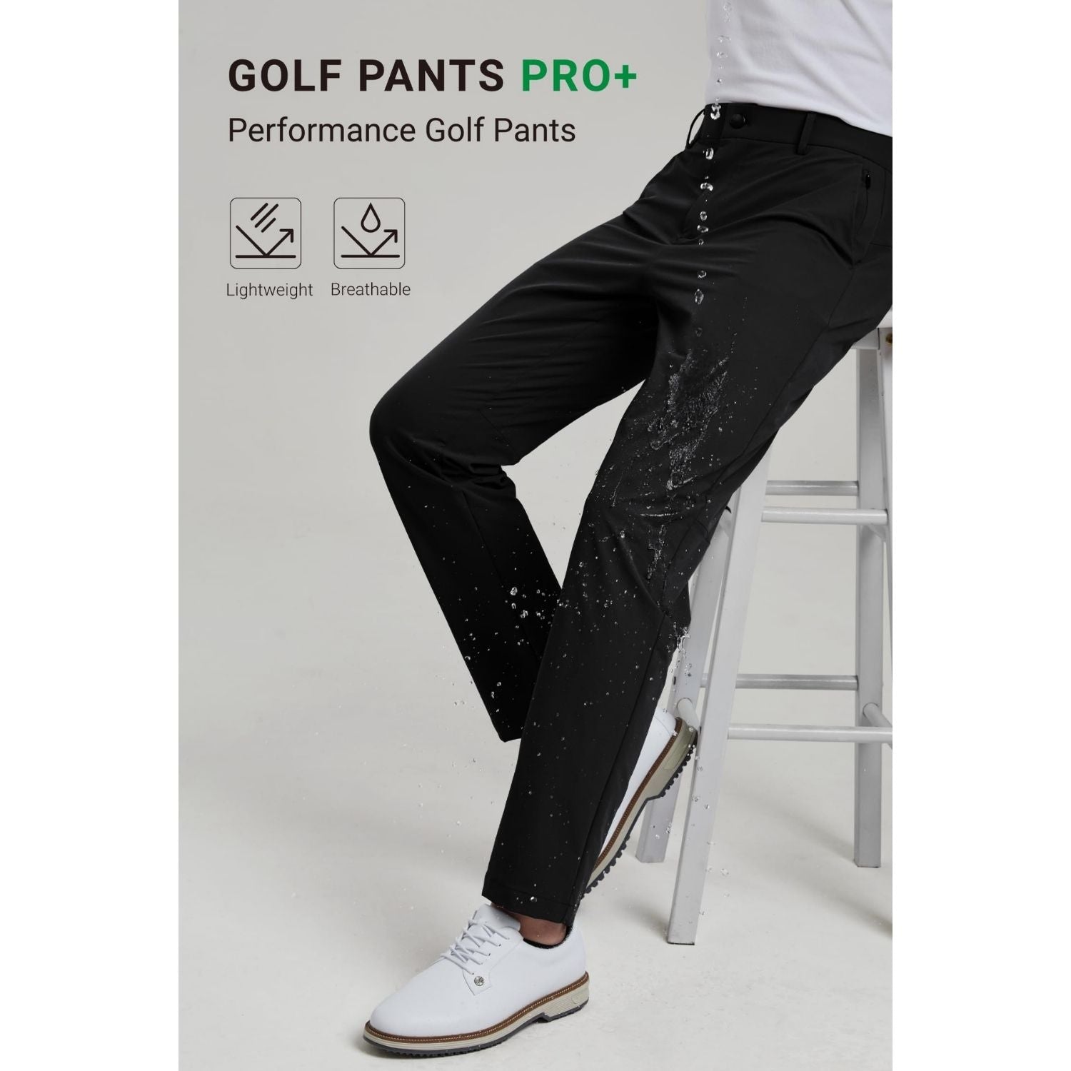 Hisdern 709 Pro+ Men's Golf Pants Stretch Black Lightweight for Casual