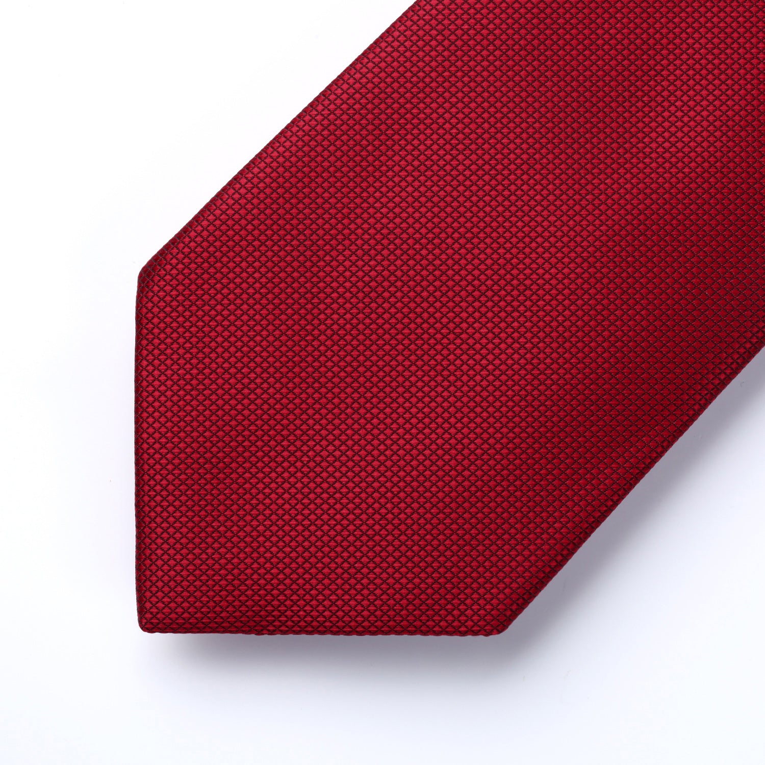 Houndstooth Tie Handkerchief Set - B-RED
