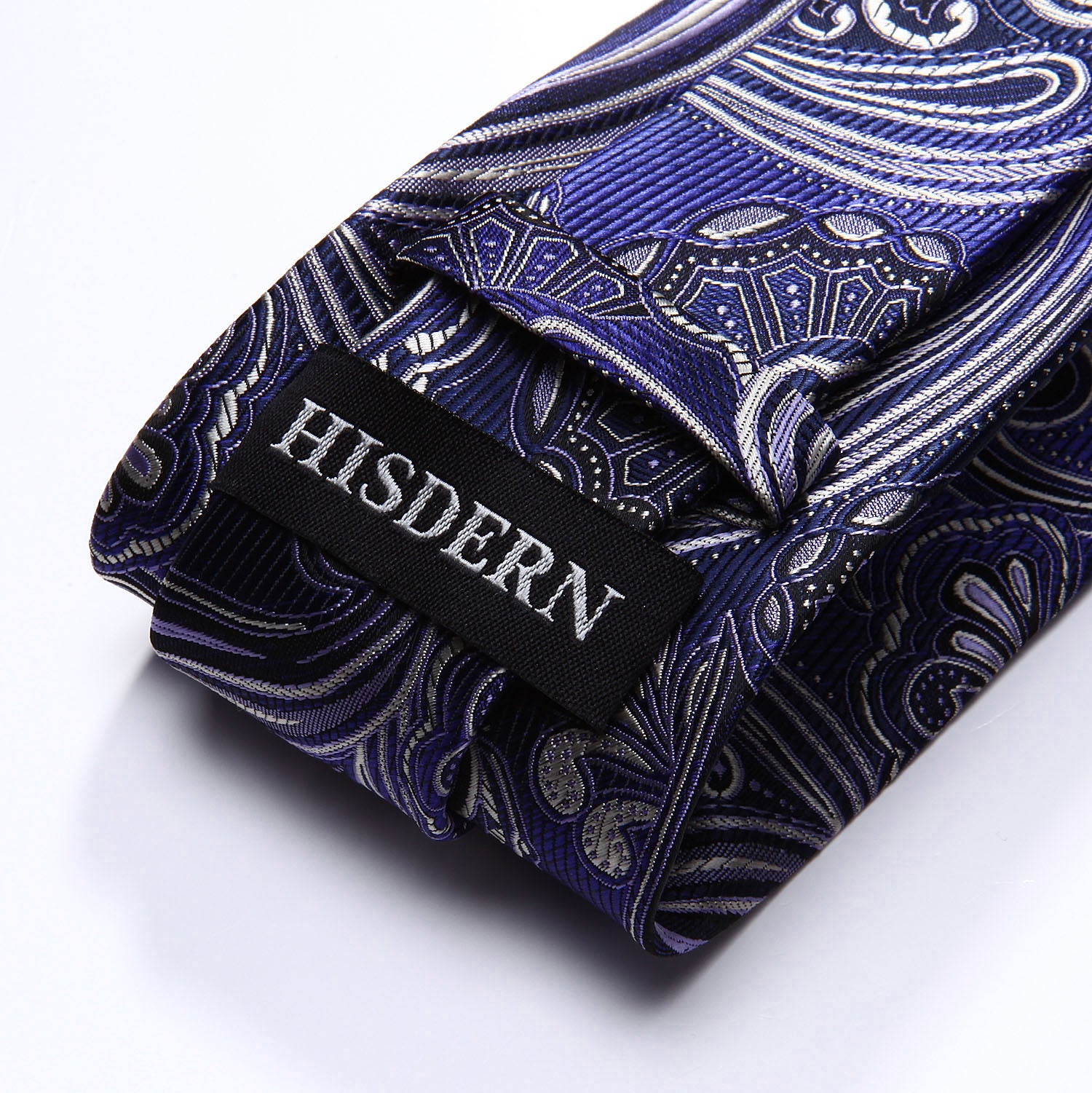 Paisley Tie Handkerchief Set - DARK BLUE/SILVER