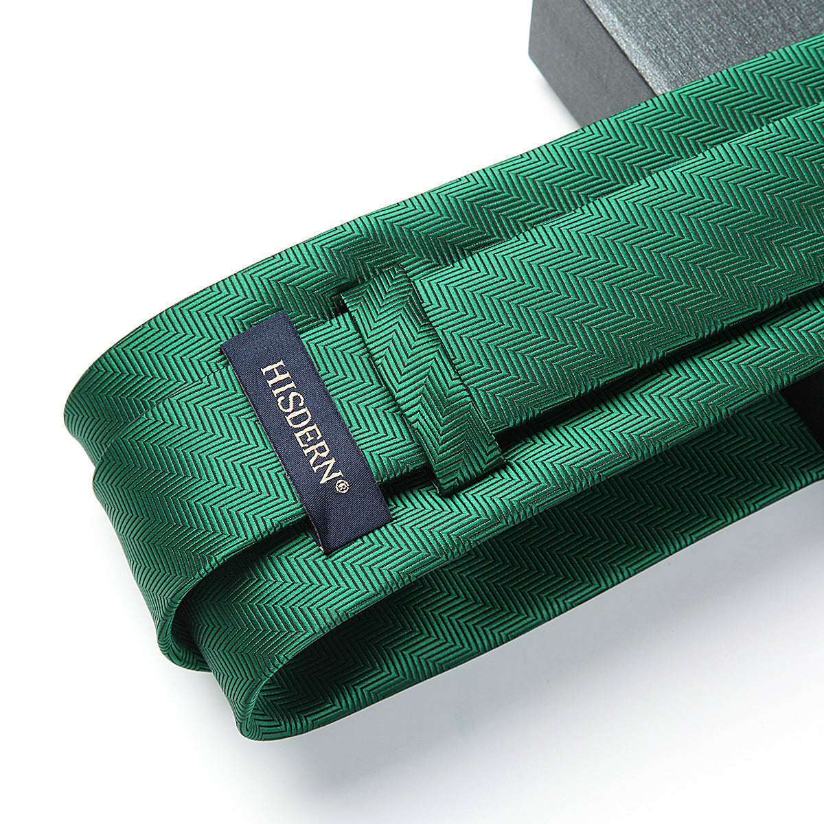 Stripe Tie Handkerchief Set - 12-GREEN