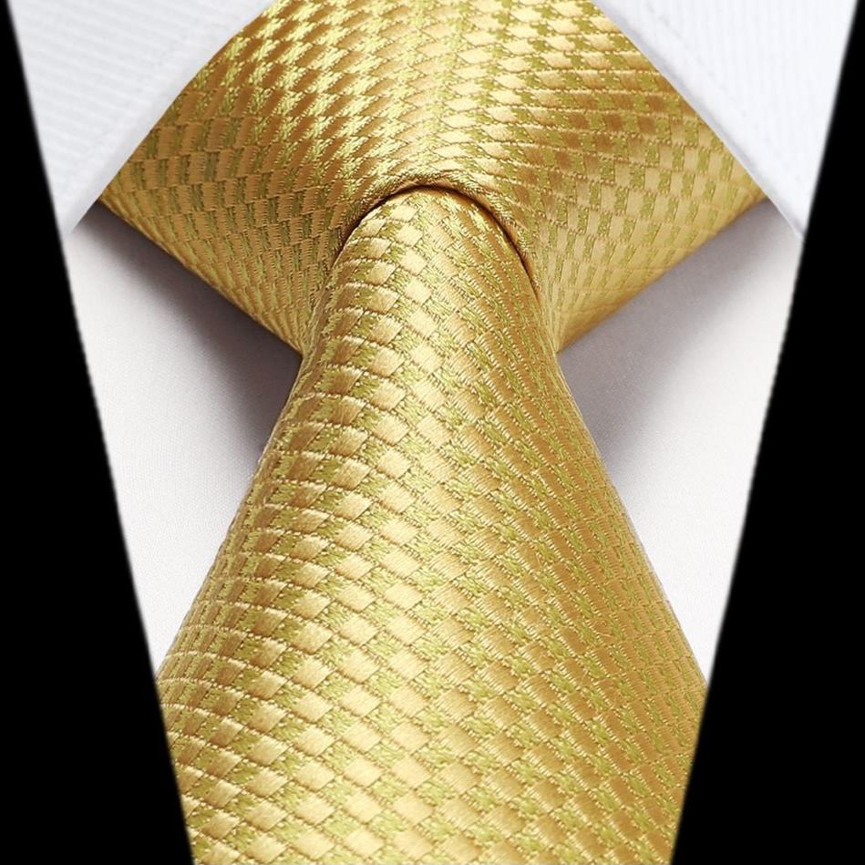 Houndstooth Tie Handkerchief Set - D-04 GOLD