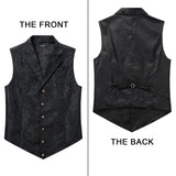 Gothic Lapel Vest for Men - BLACK-7