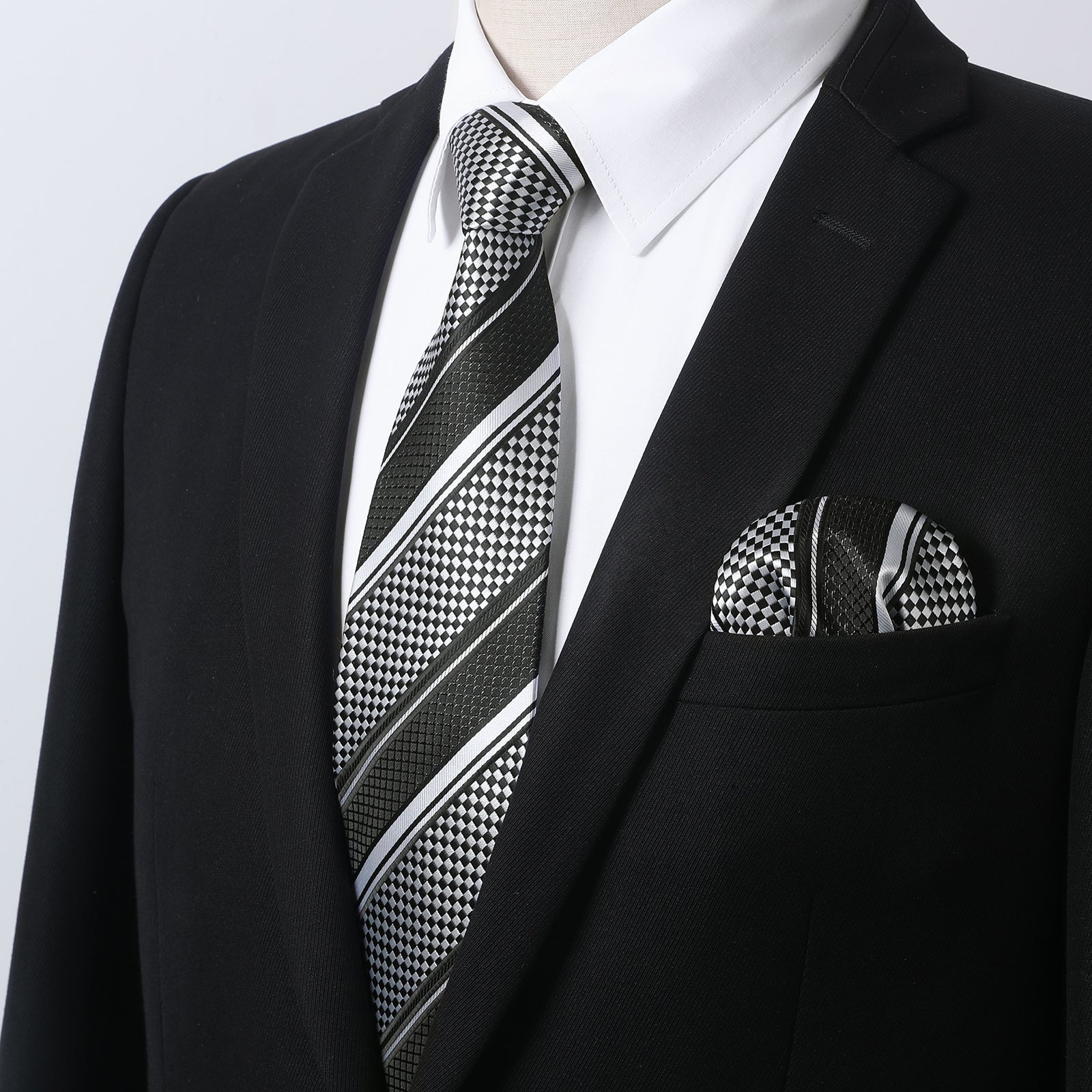 Hisdern Non-iron White Dress Shirt and Striped Tie M Hisdern Non-iron White Dress Shirt and Striped Tie M